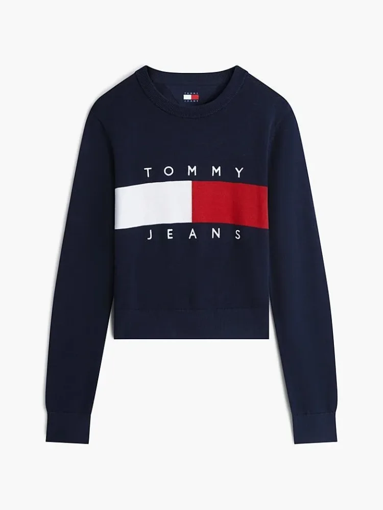Tommy Hilfiger Maglia Donna Flag Crew Neck Tommy Hilfiger Maglia Donna Flag Crew Neck