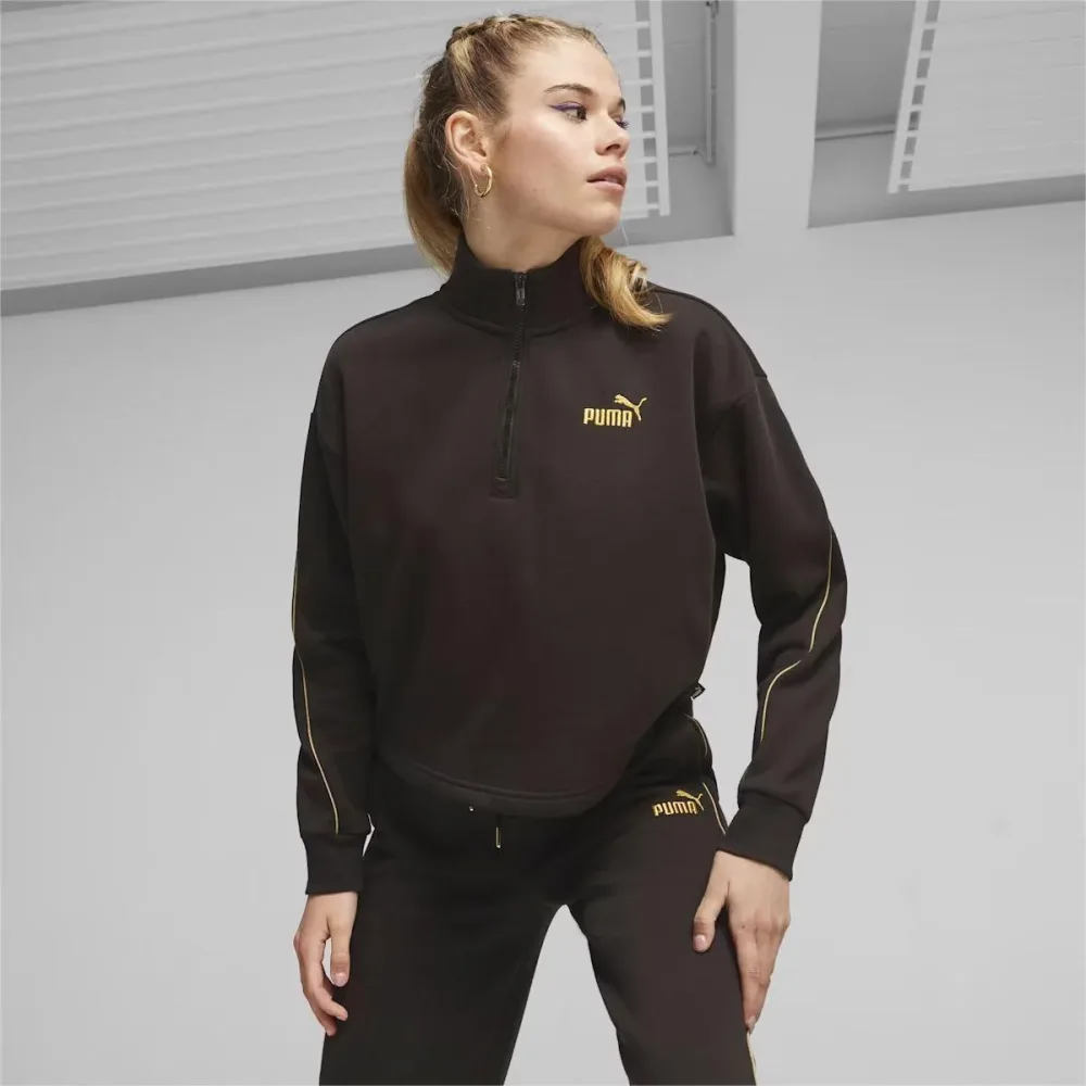 Puma Felpa Donna Ess + Minimal Gold Half Zip - immagine 2