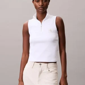 Calvin Klein Maglia Donna A Woven Label Top Calvin Klein Maglia Donna A Woven Label Top