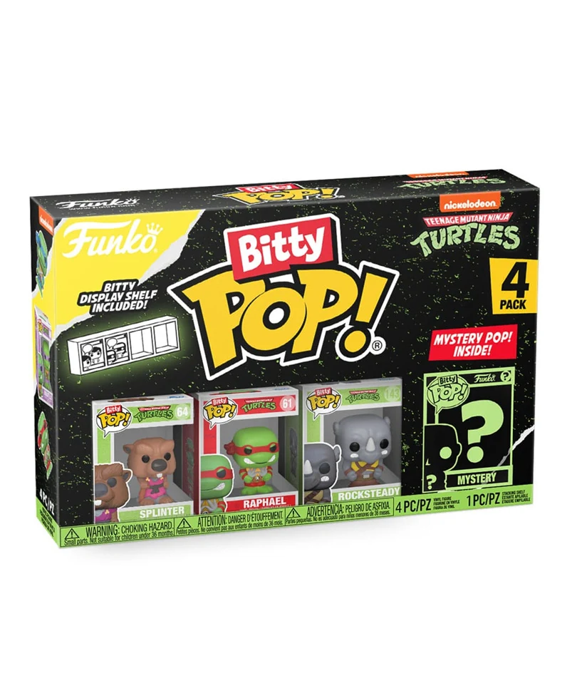 Splinter / Raphael / Rocksteady / Mystery Bitty (4-Pack)