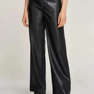 Calvin Klein Pantaloni Donna Faux Leather Straight Calvin Klein Pantaloni Donna Faux Leather Straight