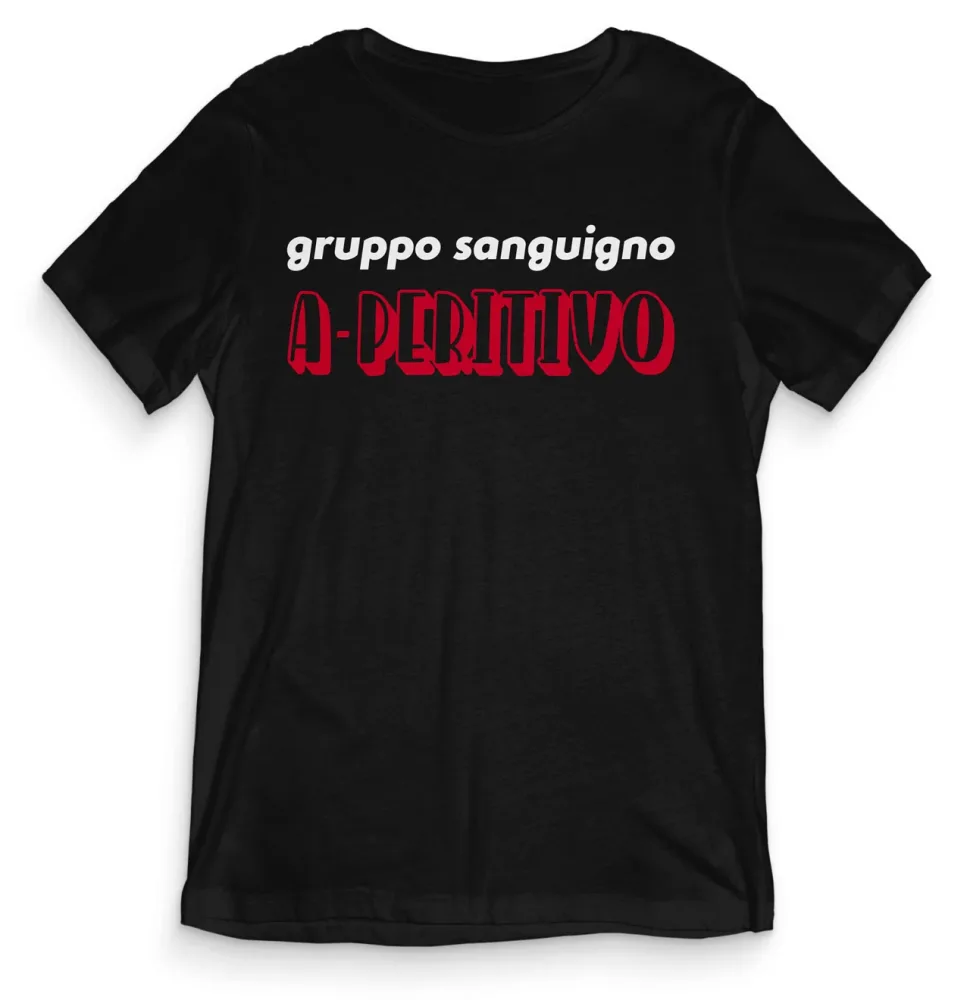 TeesBlitz tee166 –  T-Shirt Divertente – Gruppo Sanguigno APeritivo