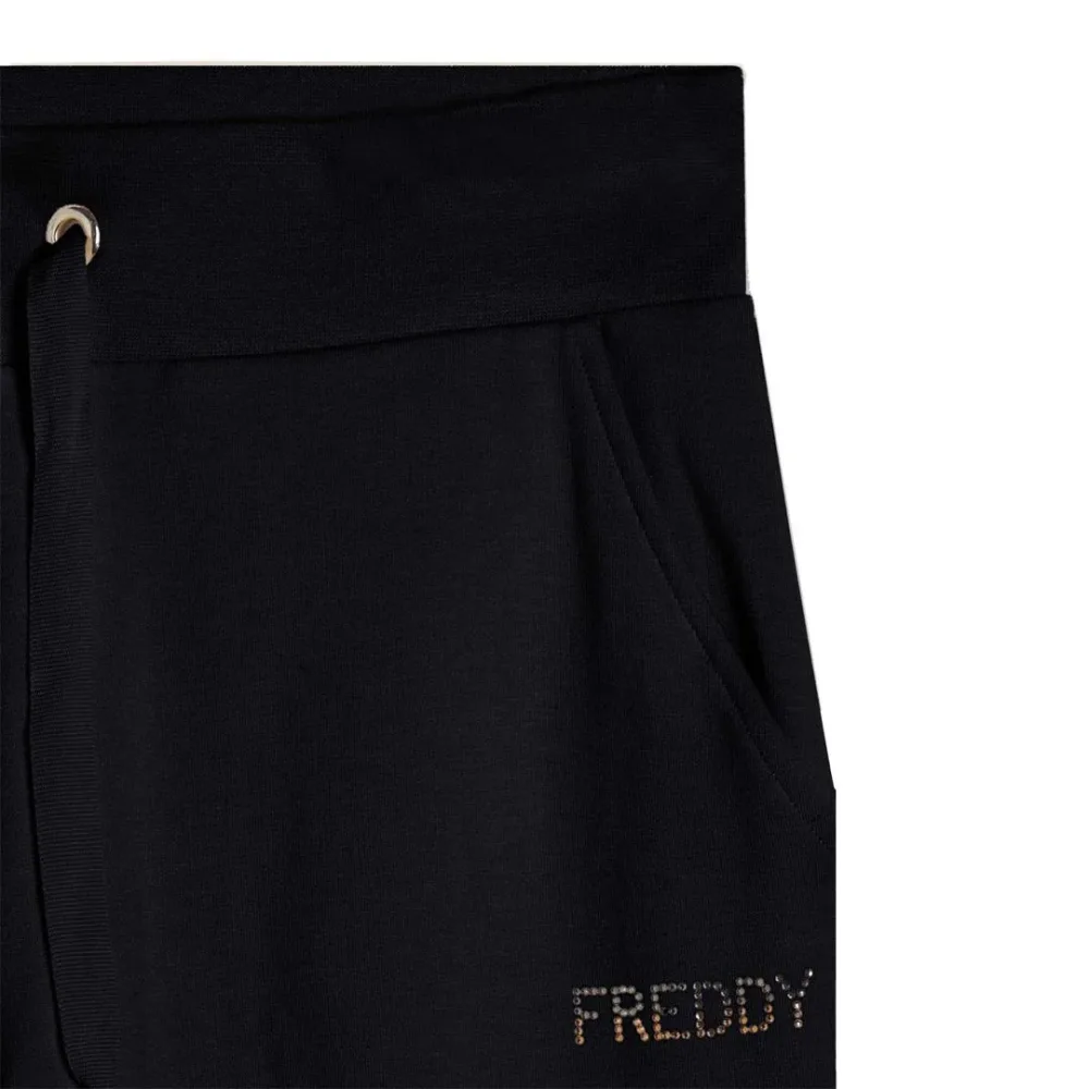 Pantaloni Con Strass Bicolore Donna - immagine 3