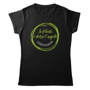 TeesBlitz T-Shirt divertente – La felicità è dietro l’angolo, la mia è un cerchio – tee21-014 TeesBlitz T-Shirt divertente – La felicità è dietro l’angolo, la mia è un cerchio – tee21-014