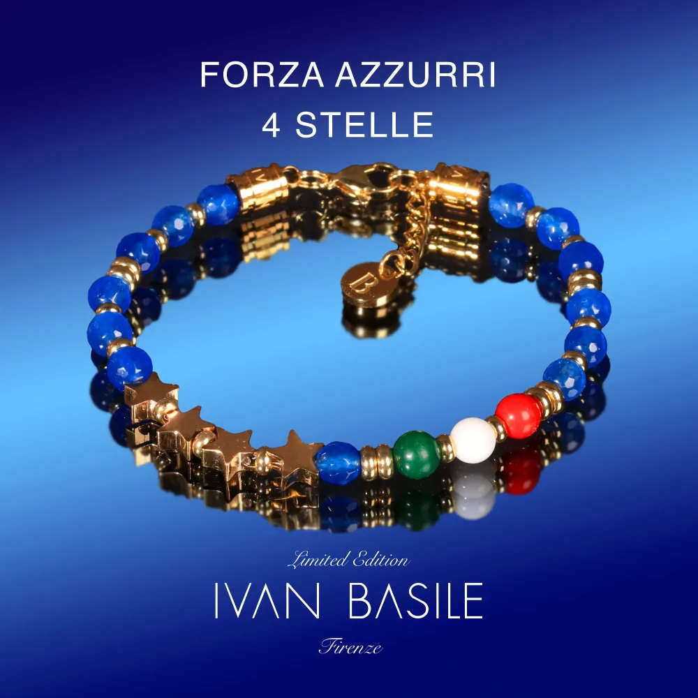 BRACCIALE ITALIA 4 STELLE GOLD Gancio Sfera 6 MM