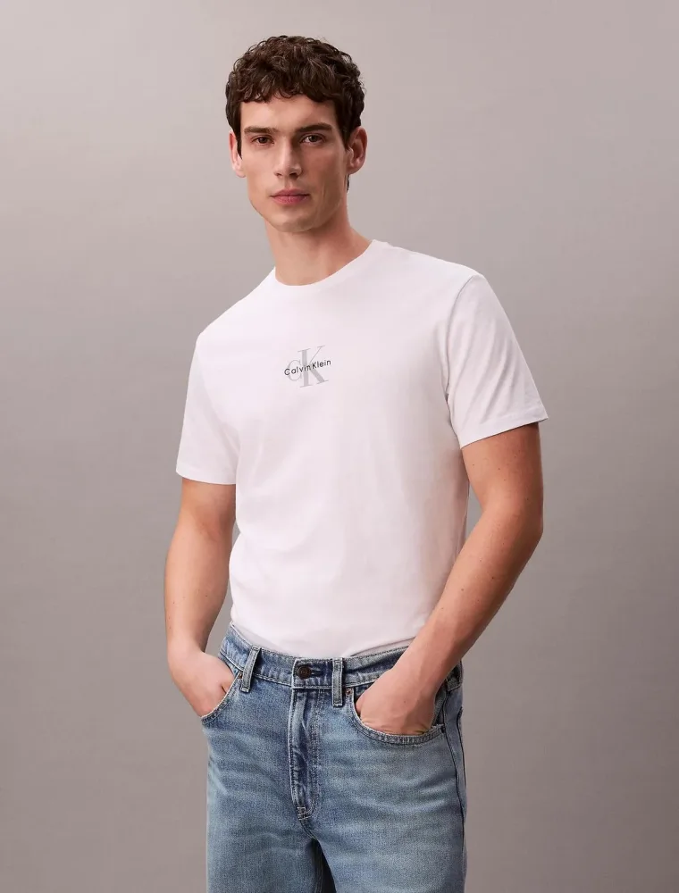 Calvin Klein T Shirt Uomo 30S Micro Monologo Graphic