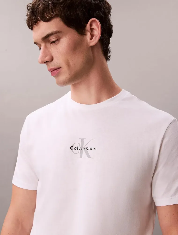 Calvin Klein T Shirt Uomo 30S Micro Monologo Graphic - immagine 3
