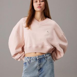 Calvin Klein Felpa Donna Woven Label Calvin Klein Felpa Donna Woven Label