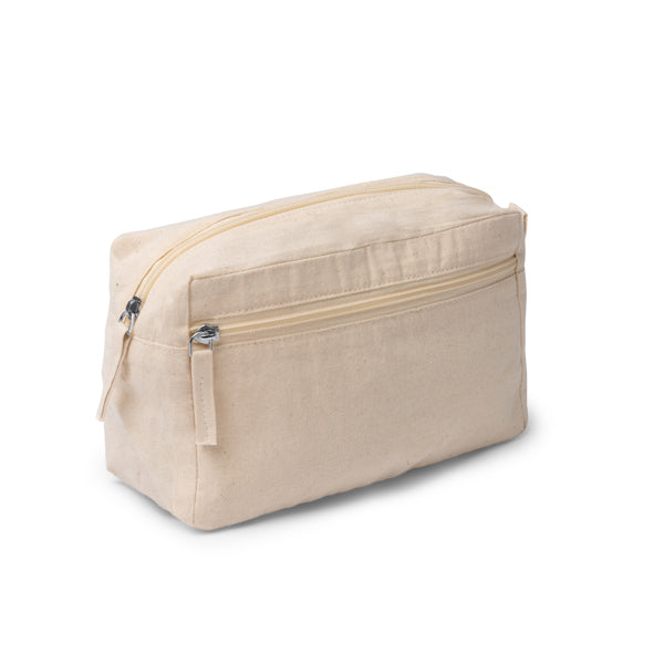 Necessaire in 100% Cotone 150 g/m² – Chiusura a Zip, Tasca Principale e Tasca Laterale Necessaire in 100% Cotone 150 g/m² – Chiusura a Zip, Tasca Principale e Tasca Laterale