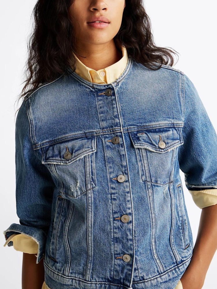 Tommy Hilfiger Giacca Donna Collarless Trucker - immagine 3