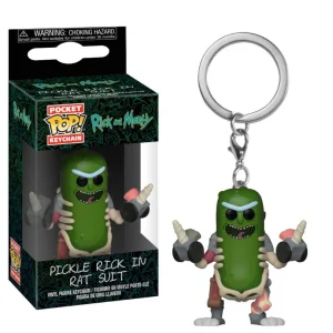 Pickle Rick in Rat Suit Keychain