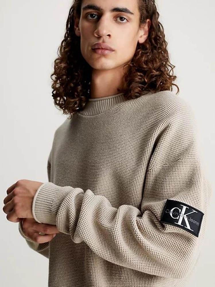 Calvin Klein Maglia Uomo Badge Relaxed Sweater - immagine 3
