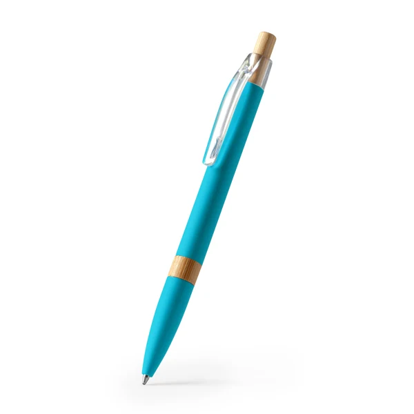 Biro in Alluminio Riciclato con Pulsante in Bambù | Inchiostro Blu Biro in Alluminio Riciclato con Pulsante in Bambù | Inchiostro Blu