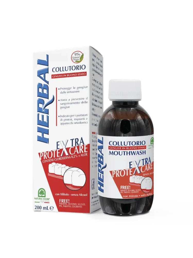 COLLUTORIO EXTRA PROTEXCARE con Clorexidina, per portatori di Protesi, Apparecchi Odontoiatrici, Impianti - immagine 2