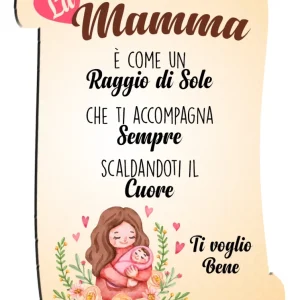 Pergamena in legno Dedica Mamma Pergamena in legno Dedica Mamma