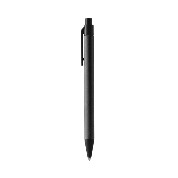 Penna a Scatto in Cartone Riciclato con Punta e Clip in ABS Riciclato | Inchiostro Blu - immagine 3