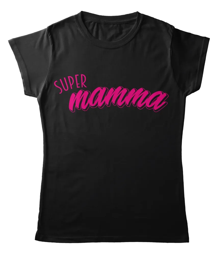 TeesBlitz tee183 –  T-Shirt Divertente – Super Mamma