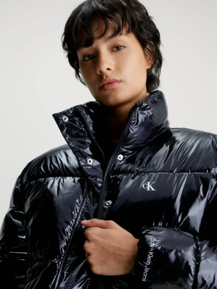 Calvin Klein Giacca Donna Cropped Shiny Puffer - immagine 3