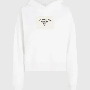 Calvin Klein Felpa Donna Cappuccio Canvas Relaxed Calvin Klein Felpa Donna Cappuccio Canvas Relaxed