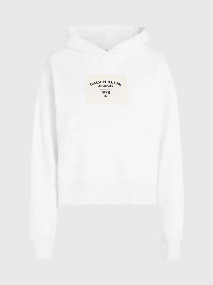 Calvin Klein Felpa Donna Cappuccio Canvas Relaxed