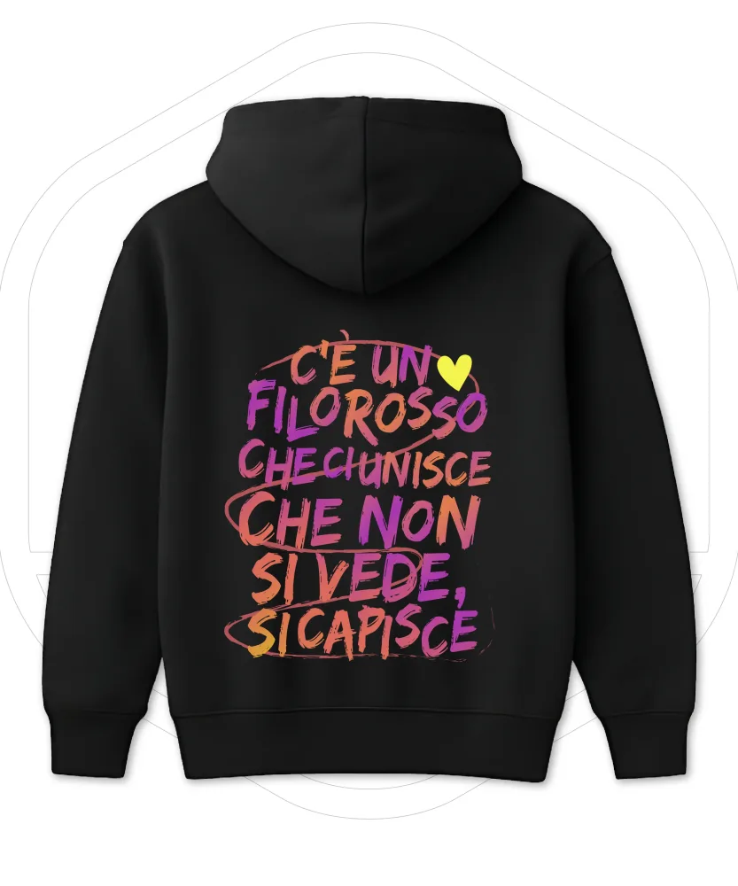 Felpa ispirata ad Alfa – Mood positivo & vibes musicali – Filo