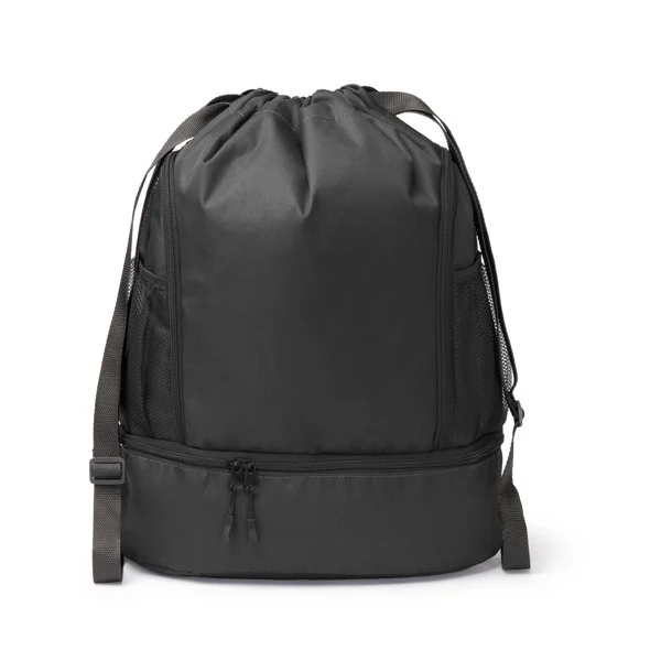 Zaino in Poliestere 600D – Coulisse Regolabile, Tasche Laterali Zip, Mesh Borracce e Scomparto Scarpe - immagine 2