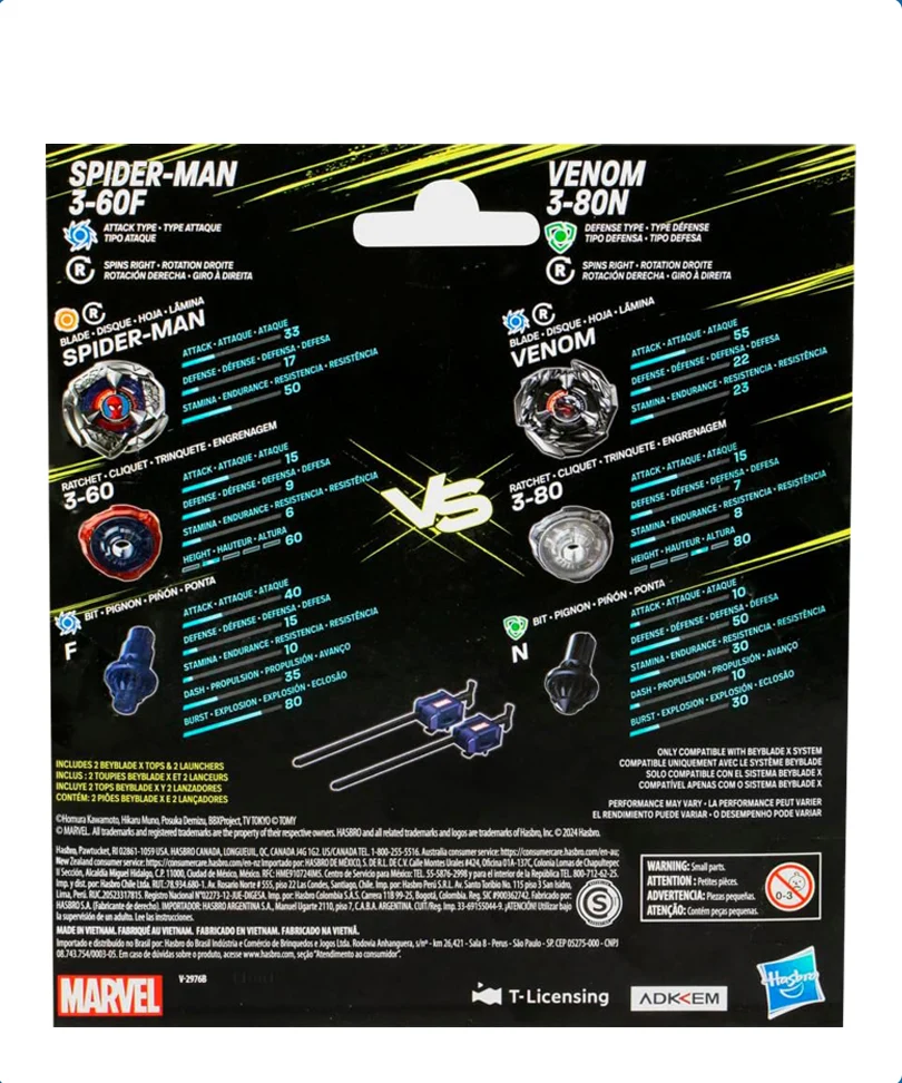 Beyblade X - Marvel Dual Pack: Spider-Man 6-60R & Hulk 3-85N - immagine 3