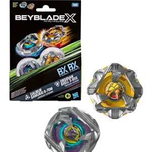 Beyblade X – Dual Pack: Calibur Samurai 6-70M & Obsidian Shell 3-85S Beyblade X – Dual Pack: Calibur Samurai 6-70M & Obsidian Shell 3-85S