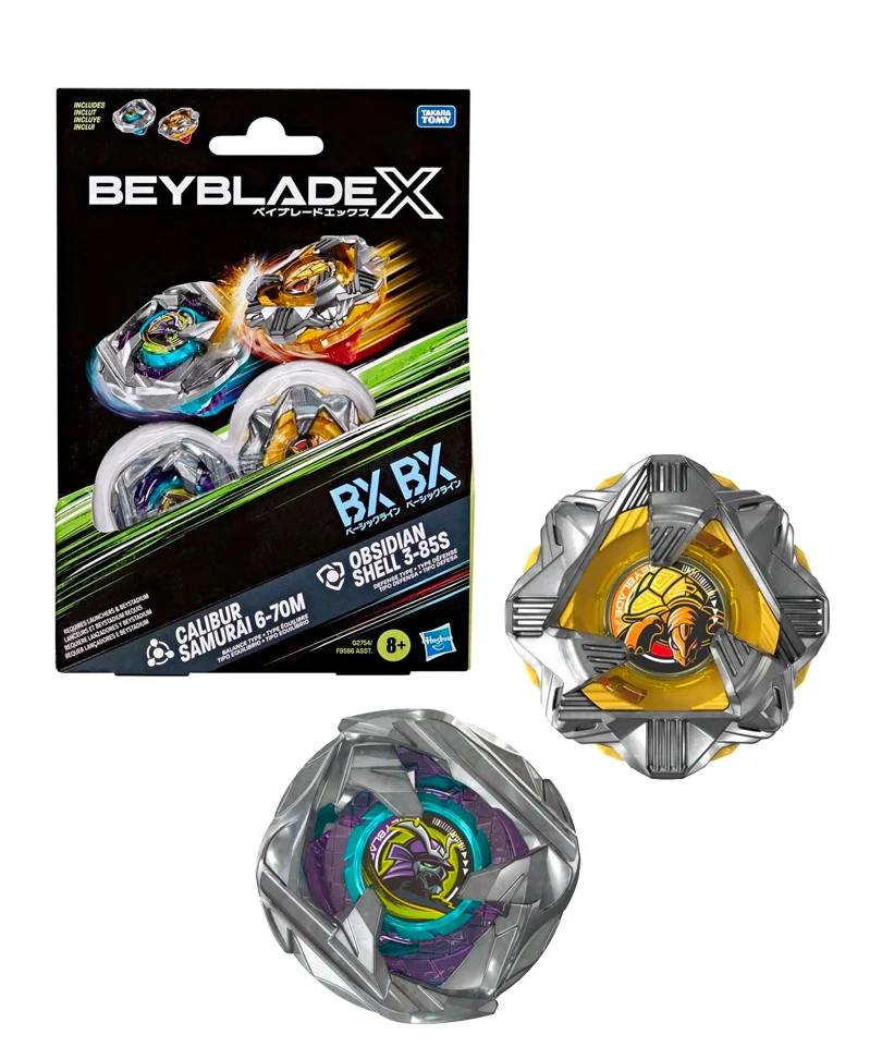 Beyblade X - Dual Pack: Calibur Samurai 6-70M & Obsidian Shell 3-85S