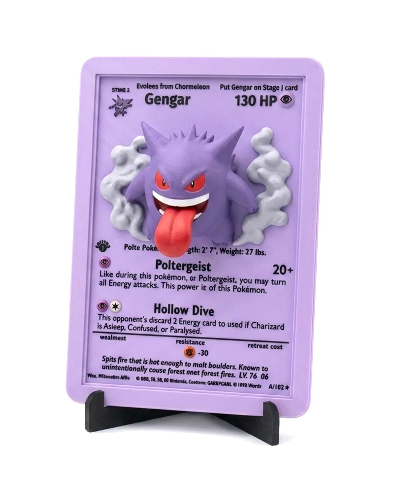 Gengar 3D Collectible Card – Decorazione da Esposizione Pokémon
