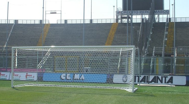 Porta da Calcio Fissa Regolamentare - Alluminio Ovale 100x120mm - Certificata UNI-EN 748 - 7,32x2,44m - immagine 2