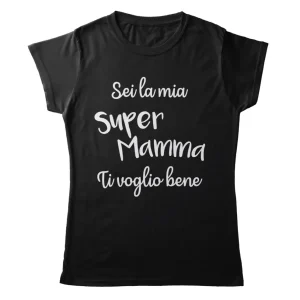 TeesBlitz T-Shirt divertente – Sei la mia super mamma ti voglio bene – tee21-035 TeesBlitz T-Shirt divertente – Sei la mia super mamma ti voglio bene – tee21-035