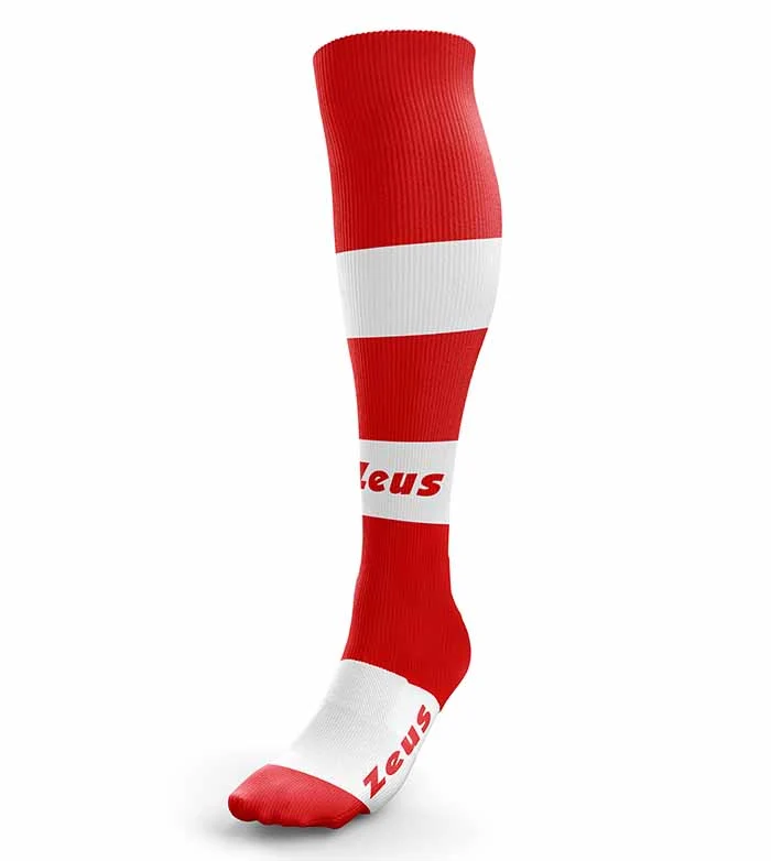 Calza Zeus Parma – Calza Sportiva Alta con Bande Colorate e Logo - immagine 3