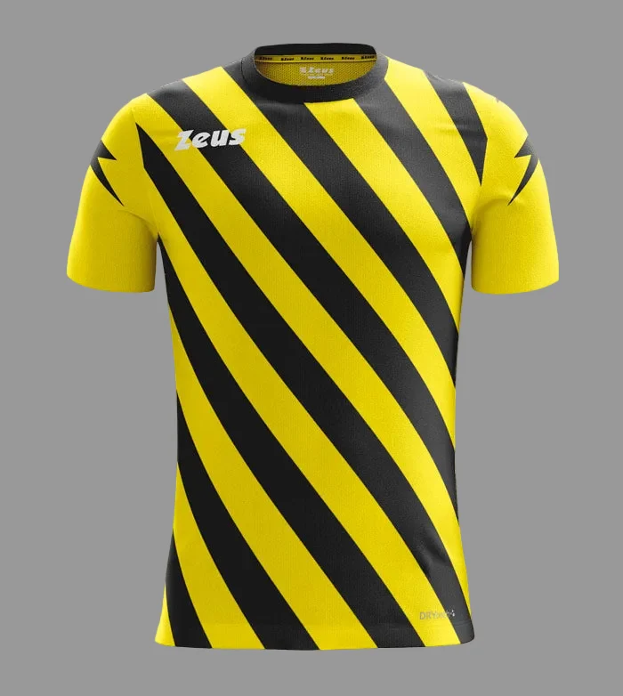 Shirt Zip Zeus – Maglia Sportiva Slim Fit a Righe Diagonali in Poliestere