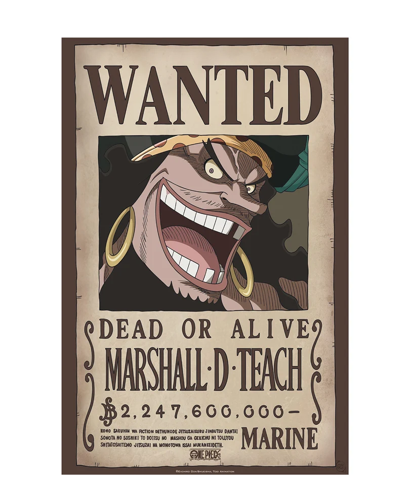 One Piece – Poster “WANTED BLACKBEARD” (52X38)