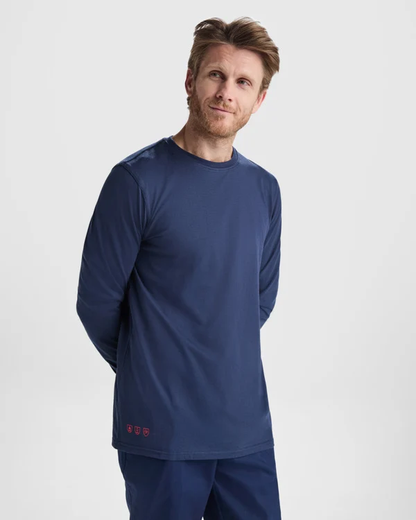 T-shirt Ignifuga Maniche Lunghe DEFENDER – Maglia Jersey Antistatica con Coste 1x1