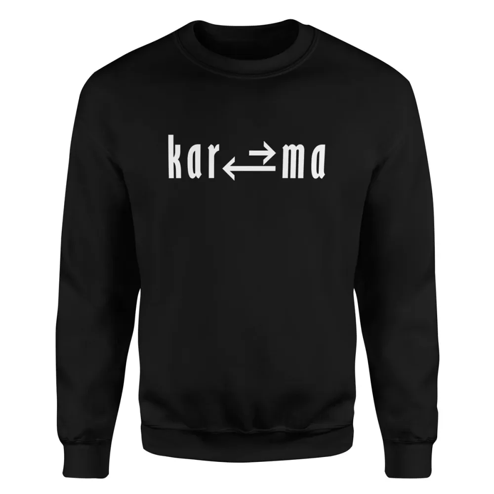 TeesBlitz 307 – Felpa girocollo/cappuccio stampa divertente – Karma