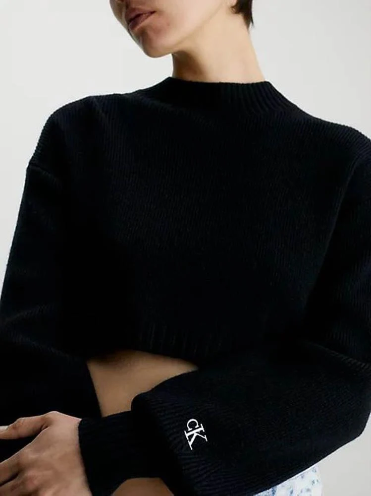 Calvin Klein Maglia Donna Short Lambswool Sweater - immagine 3