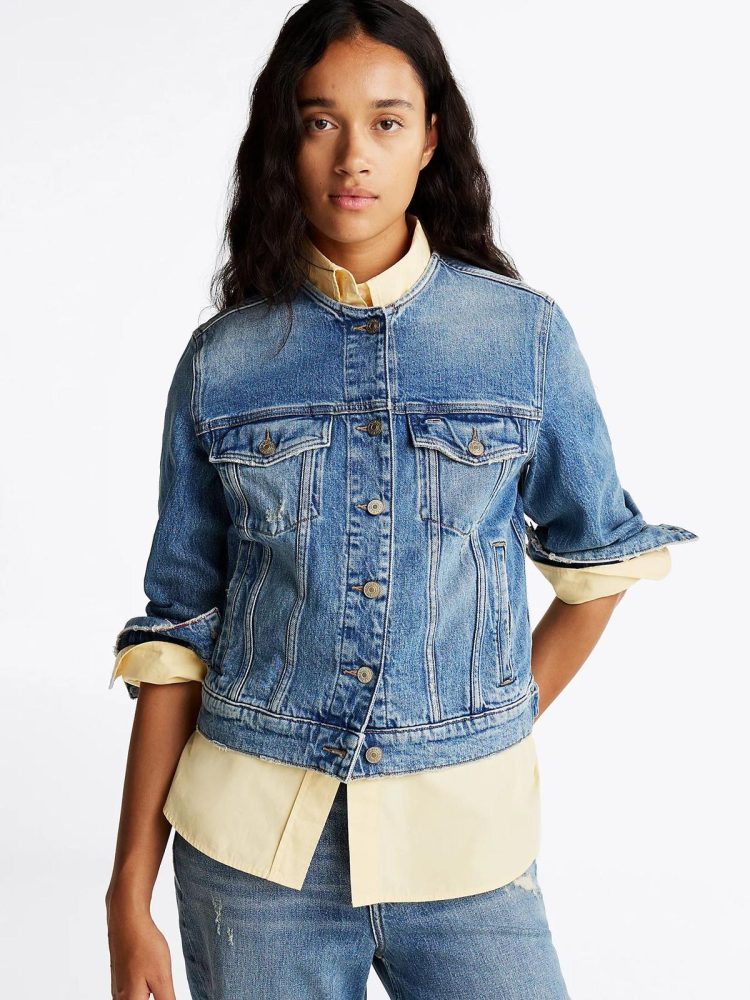 Tommy Hilfiger Giacca Donna Collarless Trucker