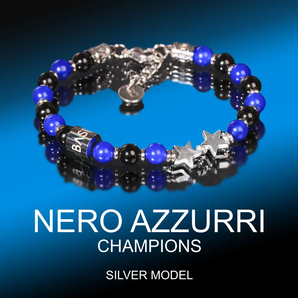 NERO AZZURRI SILVER GANCIO STELLE ED. LIMITATA