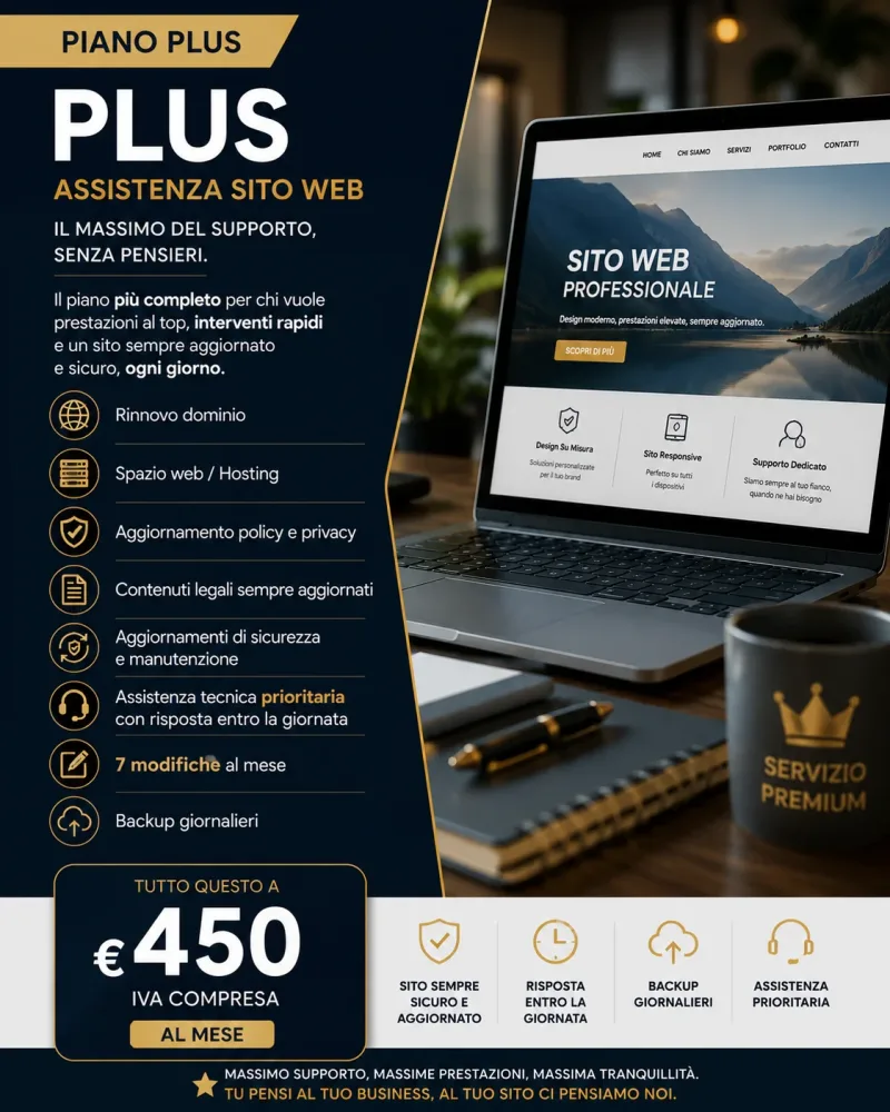 Piano Plus – Assistenza Sito Web vetrina