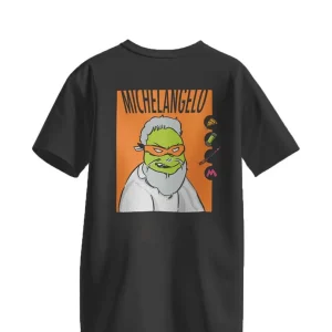 T-Shirt Uomo Michelangelo Ninja Nera T-Shirt Uomo Michelangelo Ninja Nera