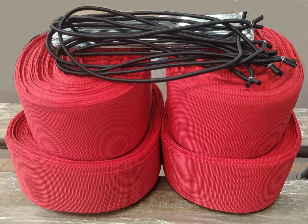 Kit Fettuccia Delimitazione Campo Beach Soccer - Nastri 8cm con Occhielli, Elastici e Picchetti
