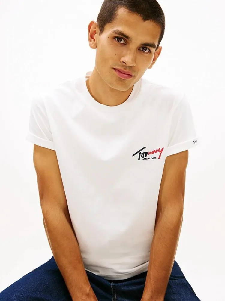 Tommy Hilfiger T Shirt Uomo Slim Sign Chest - immagine 2