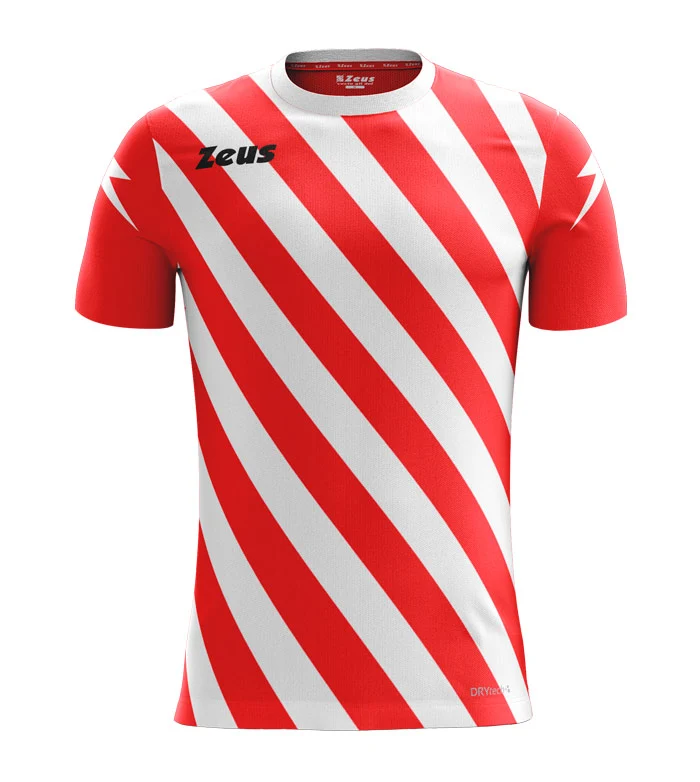 Shirt Zip Zeus – Maglia Sportiva Slim Fit a Righe Diagonali in Poliestere - immagine 2