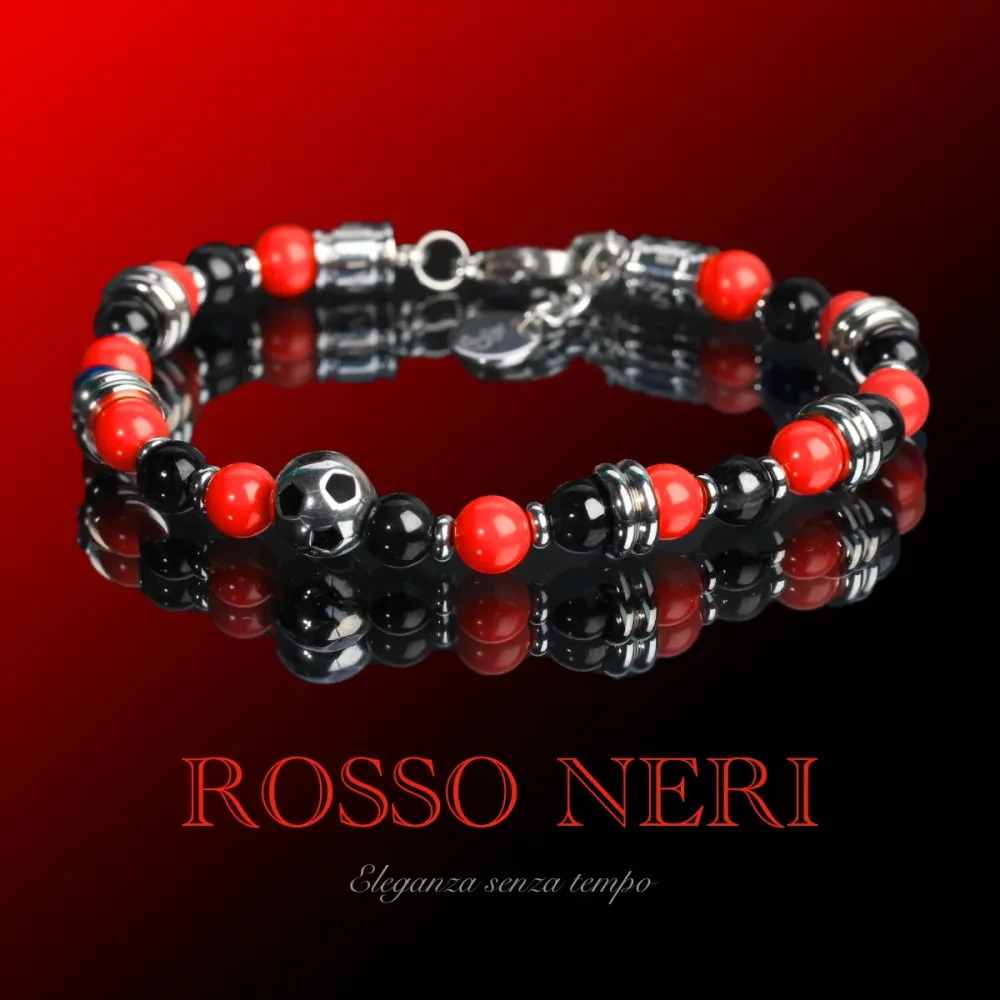 ROSSO NERI GANCIO IN ACCIAIO PIETRA 6 MM