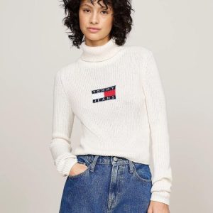 Tommy Hilfiger Maglia Donna Melange Trtlnck Flag Tommy Hilfiger Maglia Donna Melange Trtlnck Flag