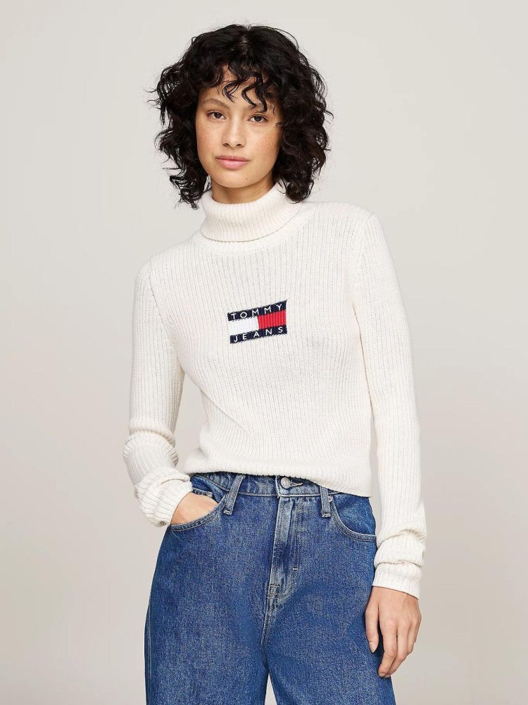 Tommy Hilfiger Maglia Donna Melange Trtlnck Flag