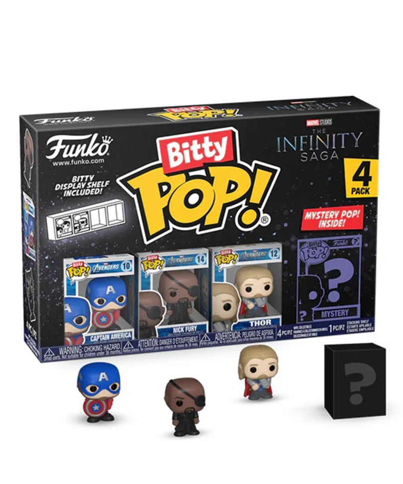 Captain America / Nick Fury / Thor / Mystery Bitty (4-Pack)