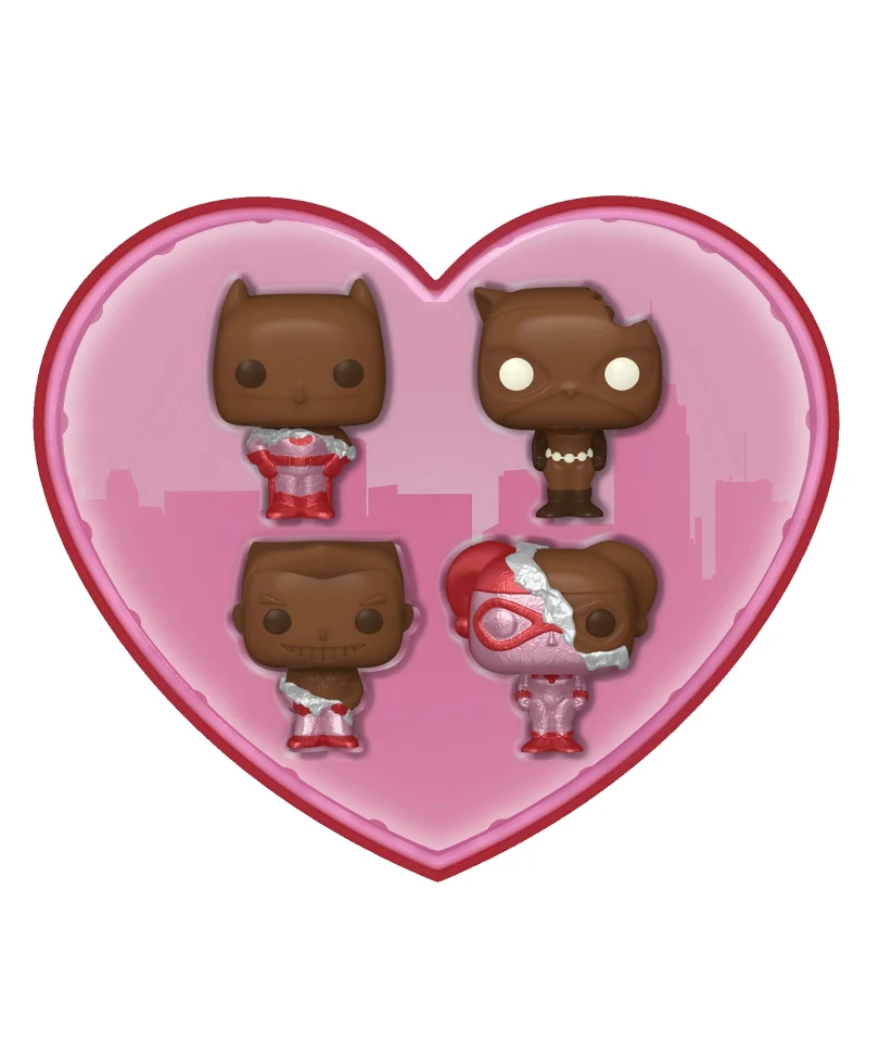 Batman (Val Choc) / Catwoman (Val Choc) / Harley Quinn (Val Choc) / The Joker (Val Choc) 4-Pack DC Valentine Mystery Minis